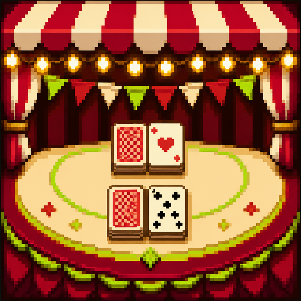 Bunting Twenty-One pixel art tile — Carnival Midway theme
