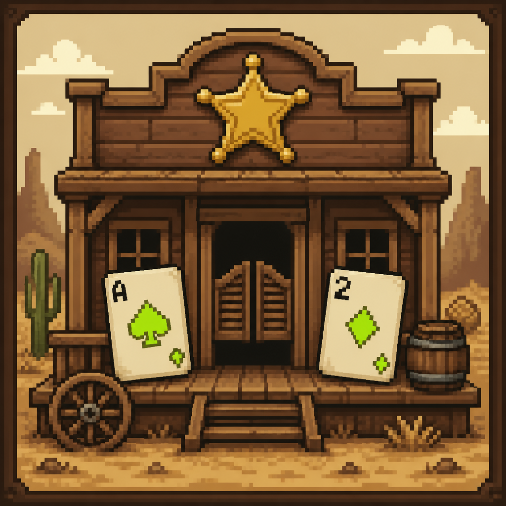 Sheriff's Call pixel art tile — Wild West theme