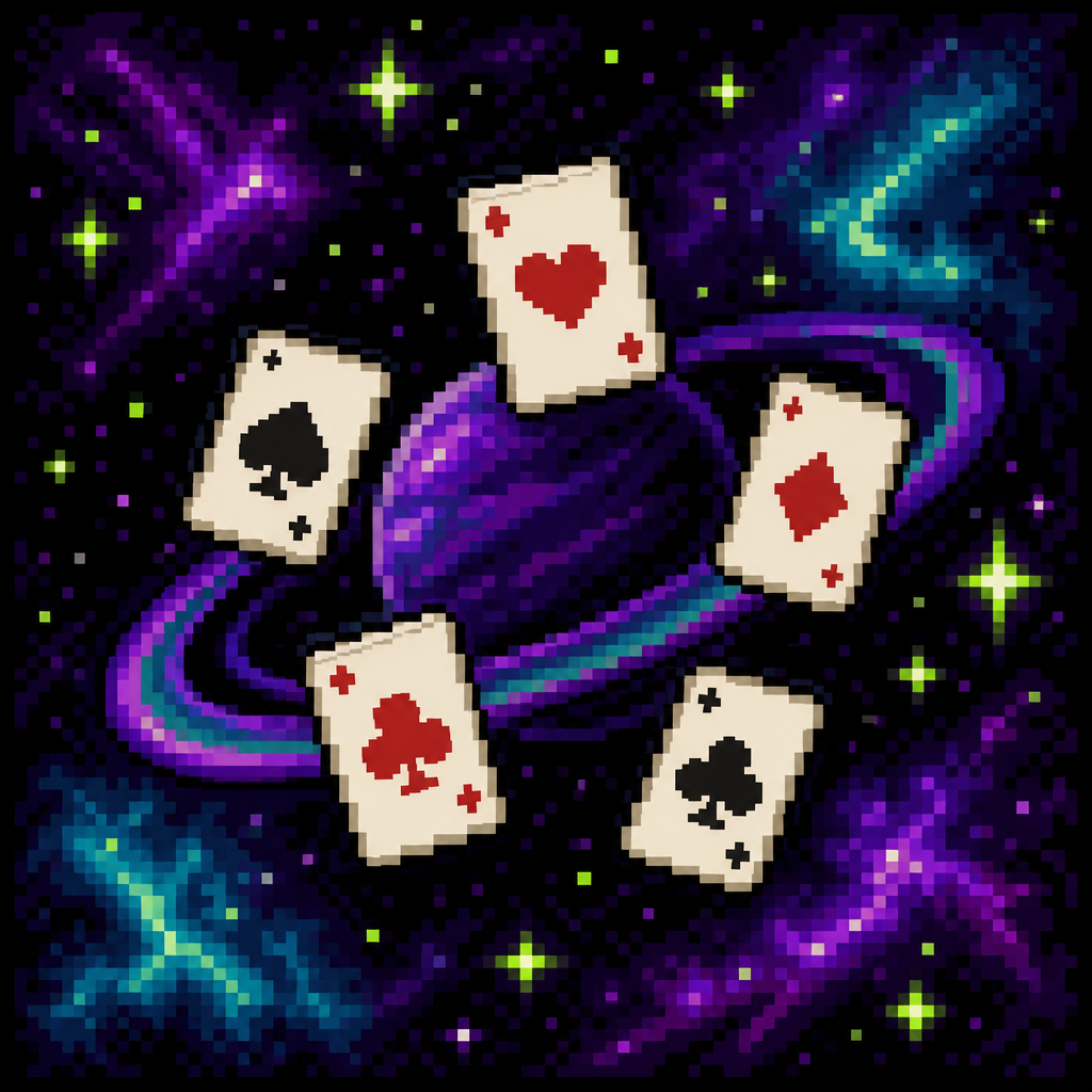 Starfield Jacks pixel art tile — Deep Space theme